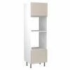 Kitchen Kit J-Pull 600mm Tall Oven & Microwave Housing - Ultra Matt - Light Grey - Flatpacked - FKKJ0732