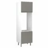 Kitchen Kit J-Pull 600mm Tall Double Oven Housing - Ultra Matt - Dust Grey - Flatpacked - FKKJ0821