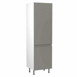 Kitchen Kit J-Pull 600mm Tall 70/30 Fridge/Freezer Housing - Ultra Matt - Dust Grey - Flatpacked - FKKJ0822