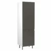 Kitchen Kit J-Pull 600mm Tall Larder Cabinet - Ultra Matt - Graphite - Flatpacked - FKKJ0934