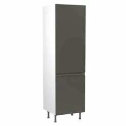 Kitchen Kit J-Pull 600mm Tall Larder Cabinet - Ultra Matt - Graphite - Flatpacked - FKKJ0934