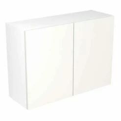 Kitchen Kit Value Slab 1000mm Wall Cabinet - Standard Matt - White - Flatpacked - FKKM1015