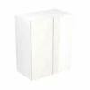 Kitchen Kit Value Slab 600mm Blind Corner Wall Cabinet - Standard Matt - White - Flatpacked - FKKM1016