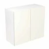 Kitchen Kit Value Slab 800mm Wall Cabinet - Standard Matt - White - Flatpacked - FKKM1038