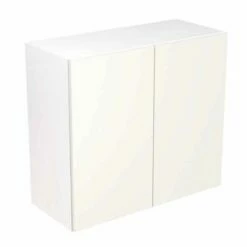 Kitchen Kit Value Slab 800mm Wall Cabinet - Standard Matt - White - Flatpacked - FKKM1038