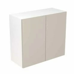 Kitchen Kit Value Slab 800mm Wall Cabinet - Standard Matt - Light Grey - Flatpacked - FKKM1238