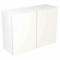 Kitchen Kit Rigid Slab 1000mm Wall Cabinet - Super Gloss - White - Pre-Assembled - RKKF0015