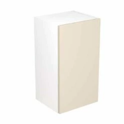 Kitchen Kit Rigid Slab 400mm Wall Cabinet - Super Gloss - Cashmere - Pre-Assembled - RKKF0112