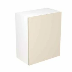 Kitchen Kit Rigid Slab 600mm Wall Cabinet - Super Gloss - Cashmere - Pre-Assembled - RKKF0114