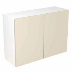 Kitchen Kit Rigid Slab 1000mm Wall Cabinet - Super Gloss - Cashmere - Pre-Assembled - RKKF0115