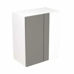 Kitchen Kit Rigid Slab 600mm Blind Corner Wall Cabinet - Super Gloss - Dust Grey - Pre-Assembled - RKKF0316