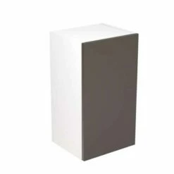 Kitchen Kit Rigid Slab 400mm Wall Cabinet - Super Gloss - Graphite - Pre-Assembled - RKKF0412