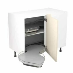 Kitchen Kit Rigid Shaker 1000mm Blind Corner Base Cabinet With Pull Out Left Cabinet - Ultra Matt - Cashmere - Pre-Assembled - RKKH0656