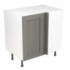 Kitchen Kit Rigid Shaker 800mm Blind Corner Base Cabinet - Ultra Matt - Dust Grey - Pre-Assembled - RKKH0837