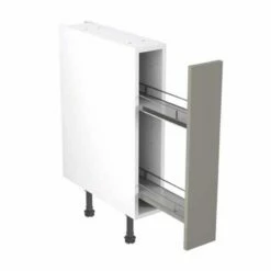Kitchen Kit Rigid Shaker 150mm Pull Out Base Cabinet - Ultra Matt - Dust Grey - Pre-Assembled - RKKH0851