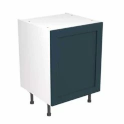 Kitchen Kit Rigid Shaker 600mm Base Cabinet - Ultra Matt - Indigo Blue - Pre-Assembled - RKKH1304