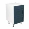 Kitchen Kit Rigid Shaker 500mm 3 Drawer Base Cabinet - Ultra Matt - Indigo Blue - Pre-Assembled - RKKH1341