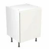 Kitchen Kit Rigid J-Pull 600mm Base Cabinet - Super Gloss - White - Pre-Assembled - RKKJ0004