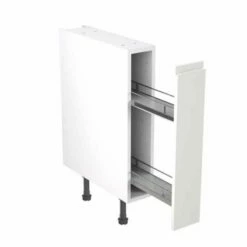 Kitchen Kit Rigid J-Pull 150mm Pull Out Base Cabinet - Super Gloss - White - Pre-Assembled - RKKJ0051