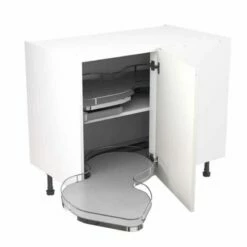 Kitchen Kit Rigid J-Pull 1000mm Blind Corner Base Cabinet With Pull Out Left Cabinet - Super Gloss - White - Pre-Assembled - RKKJ0056