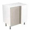Kitchen Kit Rigid J-Pull 800mm Blind Corner Base Cabinet - Super Gloss - Light Grey - Pre-Assembled - RKKJ0237