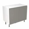 Kitchen Kit Rigid J-Pull 1000mm Base Cabinet - Super Gloss - Dust Grey - Pre-Assembled - RKKJ0308