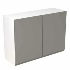 Kitchen Kit Rigid J-Pull 1000mm Wall Cabinet - Super Gloss - Dust Grey - Pre-Assembled - RKKJ0315