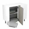 Kitchen Kit Rigid J-Pull 1000mm Blind Corner Base Cabinet With Pull Out Left Cabinet - Super Gloss - Dust Grey - Pre-Assembled - RKKJ0356
