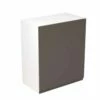 Kitchen Kit Rigid J-Pull 600mm Wall Cabinet - Super Gloss - Graphite - Pre-Assembled - RKKJ0414