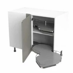 Kitchen Kit Rigid J-Pull 1000mm Blind Corner Base Cabinet With Pull Out Right Cabinet - Ultra Matt - Dust Grey - Pre-Assembled - RKKJ0855