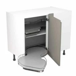 Kitchen Kit Rigid J-Pull 1000mm Blind Corner Base Cabinet With Pull Out Left Cabinet - Ultra Matt - Dust Grey - Pre-Assembled - RKKJ0856