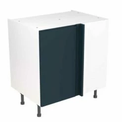 Kitchen Kit Rigid J-Pull 800mm Blind Corner Base Cabinet - Ultra Matt - Indigo Blue - Pre-Assembled - RKKJ1337