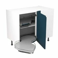 Kitchen Kit Rigid J-Pull 1000mm Blind Corner Base Cabinet With Pull Out Left Cabinet - Ultra Matt - Indigo Blue - Pre-Assembled - RKKJ1356