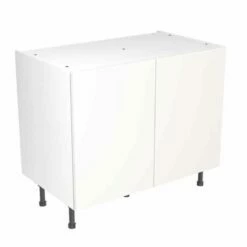 Kitchen Kit Rigid Value Slab 1000mm Base Cabinet - Standard Matt - White - Pre-Assembled - RKKM1008