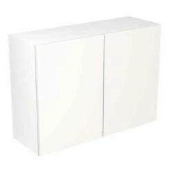 Kitchen Kit Rigid Value Slab 1000mm Wall Cabinet - Standard Matt - White - Pre-Assembled - RKKM1015