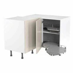 Kitchen Kit Rigid Value 1000mm Blind Corner Base Cabinet With Pull Out Right Cabinet - Standard Matt - Light Grey - Pre-Assembled - RKKM1255