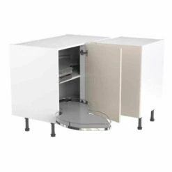 Kitchen Kit Rigid Value 1000mm Blind Corner Base Cabinet With Pull Out Left Cabinet - Standard Matt - Light Grey - Pre-Assembled - RKKM1256