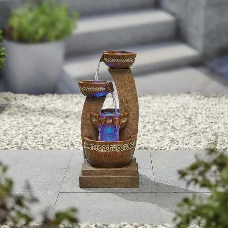 La Hacienda Azure Columns Inc LEDS Water Feature - 4657L