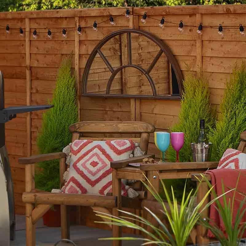 La Hacienda Aged Half Moon Arch Mirror 100 X 50cm - 55935