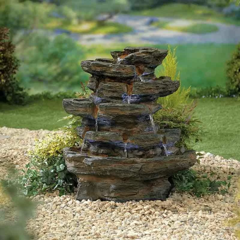 La Hacienda Red Rock Springs Inc LEDs Water Feature - 45203L