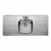 Leisure Linear 1 Bowl Inset Kitchen Sink With Double Drainer - Polished Stainless Steel - LR11601TH/