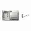 Leisure Linear Compact 1 Bowl Inset Kitchen Sink Reversible With Leisure Aquamono Single Lever Kitchen Mixer Tap & Waste - LR8001/TMO40
