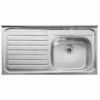 Leisure Contract Roll Front 1.0 Bowl Kitchen Sink Left Hand Drainer - Stainless Steel - LC106L/RF