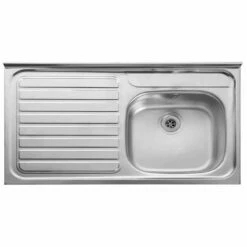 Leisure Contract Roll Front 1.0 Bowl Kitchen Sink Left Hand Drainer - Stainless Steel - LC106L/RF