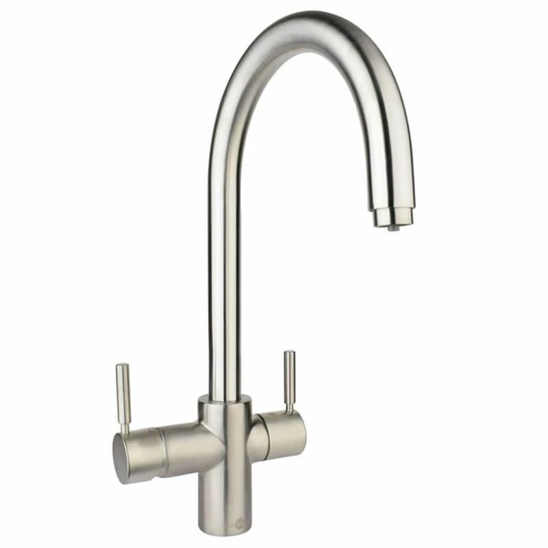 InSinkErator 3N1 J Shape Steaming Hot Kitchen Tap (Tap Only) - Brushed Steel - 45097B - Image 4