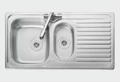 Leisure Linear 1.5 Bowl Reversible Stainless Steel Kitchen Sink With Single Lever Tap LR9502/TCAF35