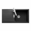 Rangemaster Mayon 1 Bowl Igneous Granite Kitchen Sink - Ash Black - MAY1051AS/