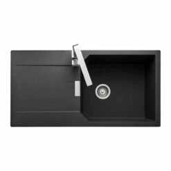 Rangemaster Mayon 1 Bowl Igneous Granite Kitchen Sink - Ash Black - MAY1051AS/
