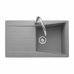 Rangemaster Mica Compact 1 Bowl Igneous Granite Kitchen Sink - Dove Grey - MIC860DG/