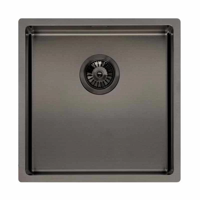 Reginox Miami 1 Bowl Integrated Sink - Gun Metal - MIAMI 40X40 GUNMETAL